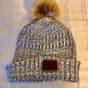 Love Your Melon Black Speckles Pom Beanie Hat